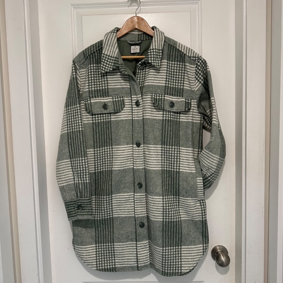Denver Hayes | Women’s Green Plaid Long Sleeve Jacket Shacket Size Medium NWOT - Picture 3 of 6